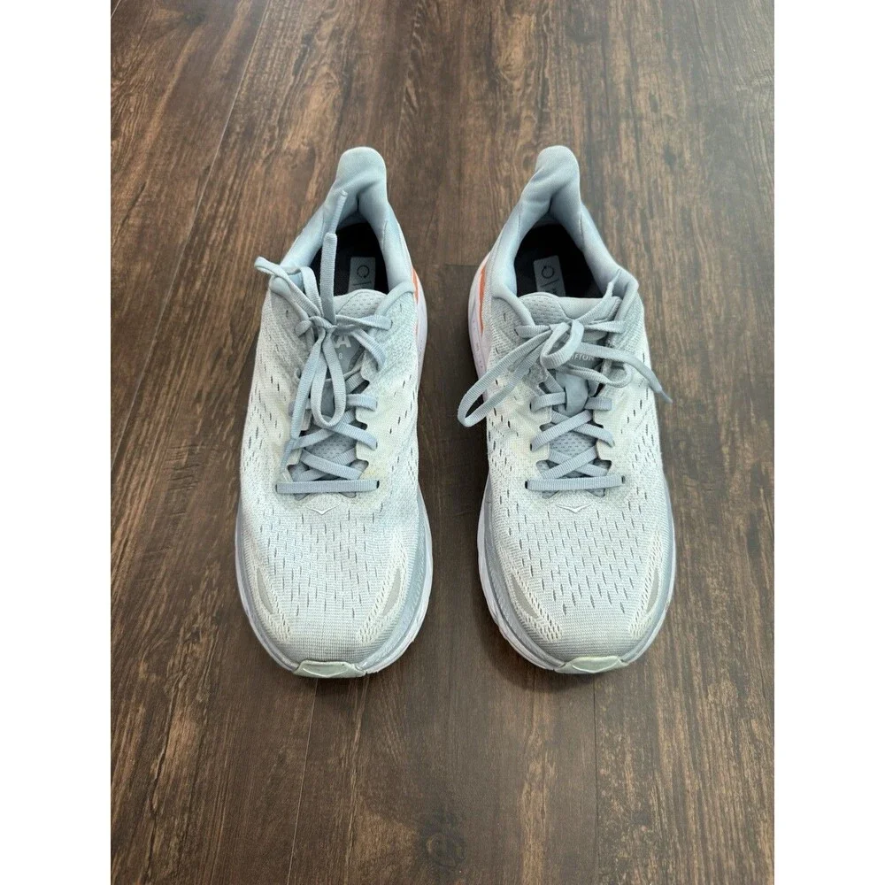 Hoka One One Clifton 8 Women Sz 10.5 Blue/ White Running Shoes Sneakers - Picture 3 of 9